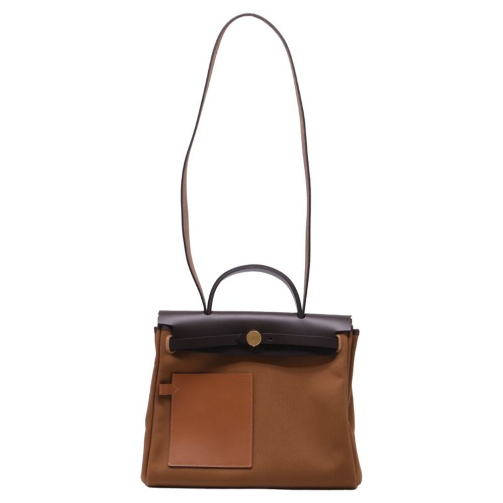 Hermès Herbag Zip 31 Pocket Bag in Brown Canvas